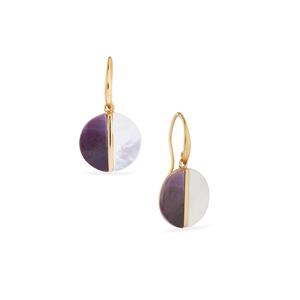 Quahog & South Sea Mother of Pearl Duo Earrings in Gold Plated Sterling Silver - 15mm