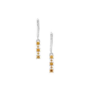 0.60ct Mambilla Sunburst Sapphire Sterling Silver Earrings 