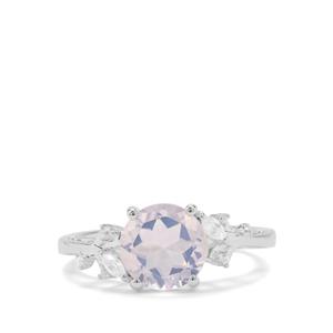 Sapucaia Quartz Ring with Natural Zircon in Sterling Silver 1.96cts