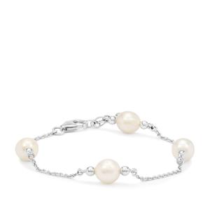 South Sea Cultured Pearl Sterling Silver Bracelet (8MM)