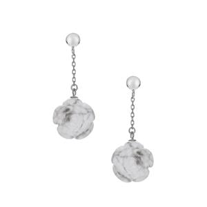 22.50ct White Howlite Sterling Silver Flower Earrings