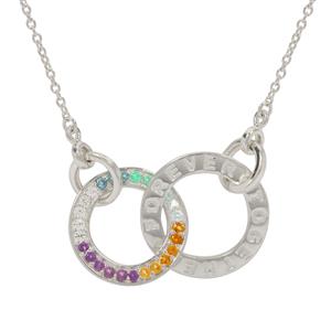 Amethyst & Multi Gemstones Sterling Silver Necklace ATGW 0.40cts 