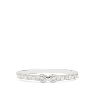 1/10ct Diamond Sterling Silver Infinity Ring 