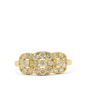 1ct Natural Yellow Diamonds 9K Gold Ring
