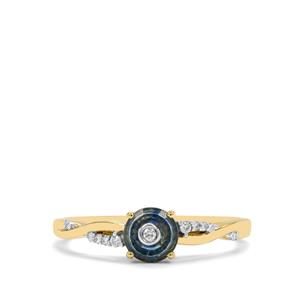 Lehrer TorusRing Montana Sapphire & Diamond 9K Gold Ring ATGW 0.65ct