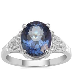 Hope Topaz Ring with White Zircon in Sterling Silver 4.60cts