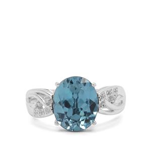 Versailles Topaz & White Zircon Sterling Silver Ring ATGW 4.53cts