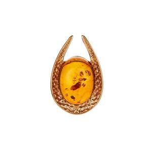 Baltic Cognac Amber Pendant in Gold Tone Sterling Silver (32 x 24mm)