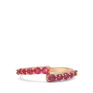 Pink Sapphire & Rajasthan Garnet 9K Rose Gold Ring ATGW 0.90ct