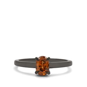 1.30ct Cognac Zircon Ruthenium Plated Sterling Silver Ring