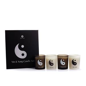 Gem Auras Yin & Yang 4 Candle Gift Set with Gemstones ATGW 40cts
