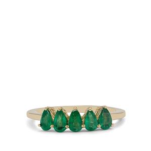 0.90ct Zambian Emerald 9K Gold Ring