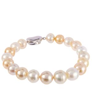 South Sea Cultured Pearl Sterling Silver Graduated Bracelet