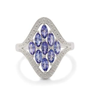 1.30cts Tanzanite Sterling Silver Ring 