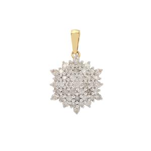 'The Diamond Snowflake' Pendant in 9K Gold 0.75cts