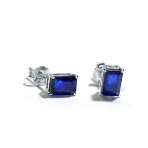 Blue Sapphire Sterling Silver Earrings 