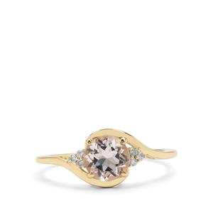 Alto Ligonha Morganite & Pink Diamond 9K Gold Ring ATGW 0.95ct
