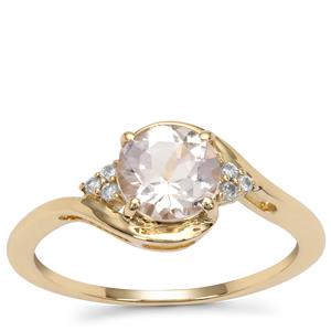 Alto Ligonha Morganite Ring with Pink Diamond in 9K Gold 0.95ct