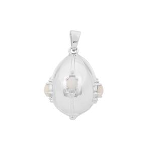 1.60ct Ethiopian Opal Sterling Silver Moscow Egg Pendant 