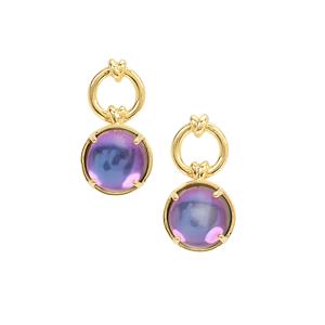 3.90ct Purple Moonstone 9K Gold Earrings