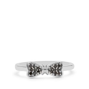 1/10ct Black Diamond Sterling Silver Ring 