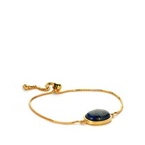 11.05ct Sar-i-Sang Lapis Lazuli Gold Tone Sterling Silver Slider Bracelet