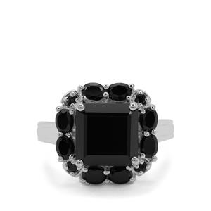 10.49ct Black Spinel Sterling Silver Ring
