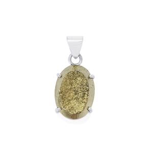 35ct Drusy Pyrite Sterling Silver Aryonna Pendant 