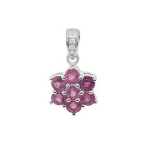 Ilakaka Hot Pink Sapphire Pendant with White Zircon in Sterling Silver 2.70cts (F)