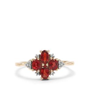 Winza Ruby Ring with White Zircon in 9K Gold 1.30cts