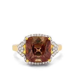 Pink Diaspore & Diamond 18K Gold Arthur Ivy Ring MTGW 9.21cts