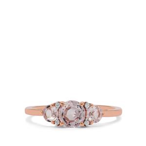 Burmese Pink Spinel Ring with White Zircon in 9K Rose Gold 1.25cts