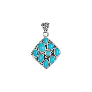 Sleeping Beauty Turquoise Samuel B Pendant in Sterling Silver 1.75cts