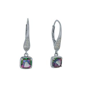 2.50cts Mystic Green & White Topaz Sterling Silver Earrings 