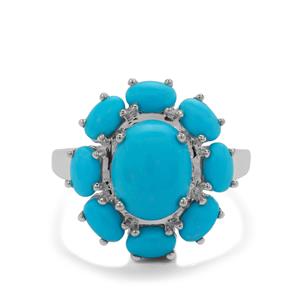 4.30ct Sleeping Beauty Turquoise Sterling Silver Ring