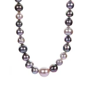 Tahitian Cultured Pearl Sterling Silver Necklace 