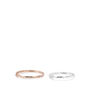 Champagne Diamond Bangle in Sterling Silver (Choice of 2 Metal Color) 0.95ct