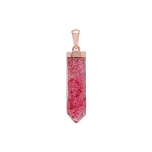 Pink Quartz Pendant in Rose Gold Plated Sterling Silver 5cts