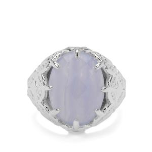 8.30cts Blue Lace Agate Sterling Silver Ring 