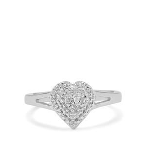 Diamonds Sterling Silver Heart Ring 