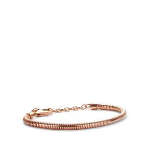 6.5" - 8.5" Rose Tone Sterling Silver Kama Charms Bracelet