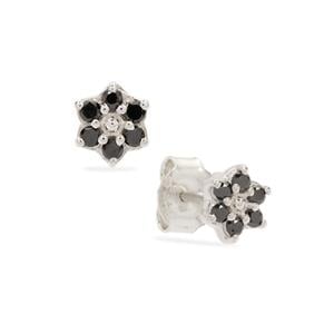 1/5ct Black Diamond Sterling Silver Earrings 