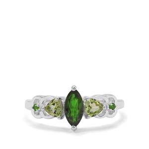 Chrome Diopside & Peridot Sterling Silver Ring ATGW 1.08cts