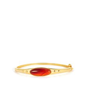 Red Brazilian Agate Gold Tone Sterling Silver Bangle ATGW 6.50cts