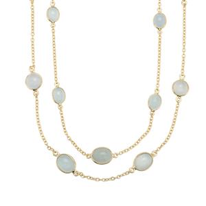 Aquamarine Necklace in Gold Plated Sterling Silver 21.98cts