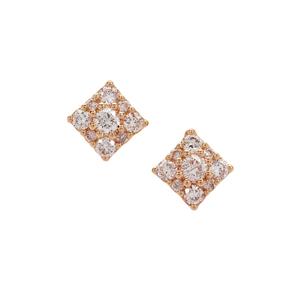 1/3ct Natural Pink Diamonds 9K Rose Gold Earrings