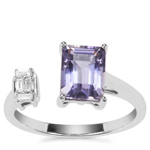 Bengal Iolite Ring with White Zircon in Sterling Silver 1.36cts