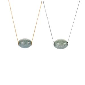 34.15ct Type A Burmese Jade Sterling Silver Necklace (Choice of 2 Metal Color)