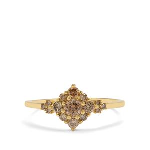 1/2ct Cape Champagne Diamonds 9K Gold Ring 