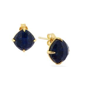 8.05ct Lapis Lazuli Gold Tone Sterling Silver Earrings  